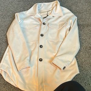 suede button up jacket